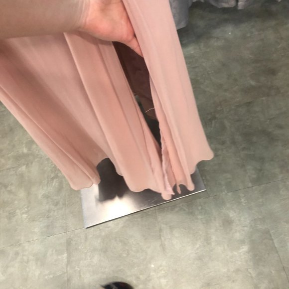 Toasted Sugar,  Dusty Rose Gold Blush Dress, Leg Slit Bridesmaid Formal Dessy - Picture 6 of 14